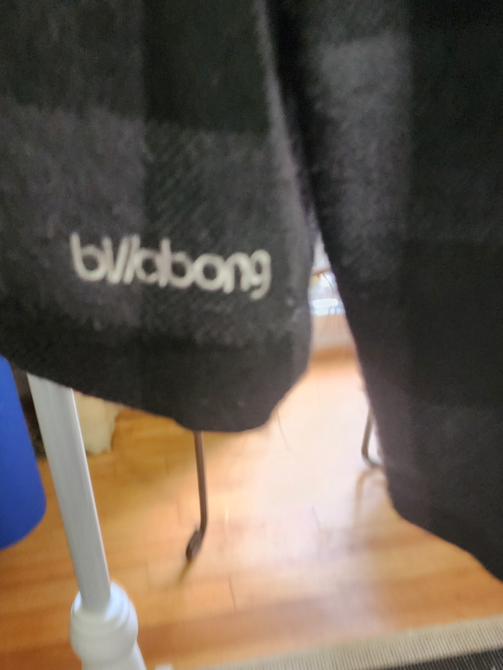 Billabong Black and Gray Plaid Double-Breasted Pea Coat - Picture 3 of 7